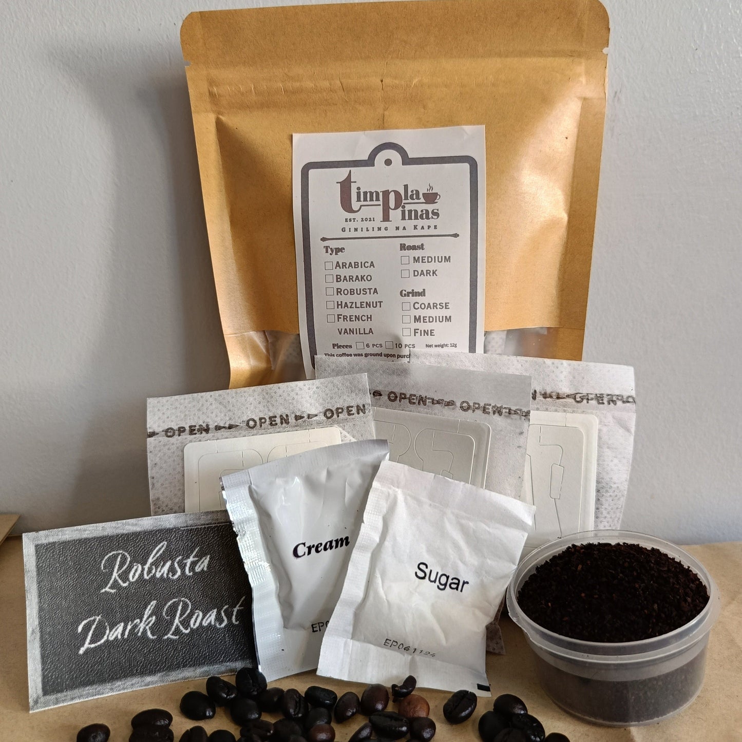 [TP] 12g Robusta Drip Coffee Medium and Dark Roast